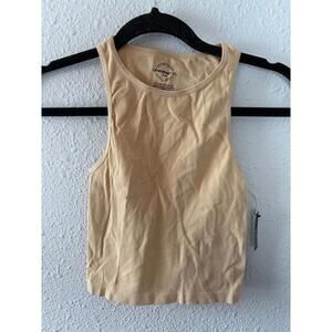 NWT One Step Up Seamless Ribbed Tank size S/M tan.